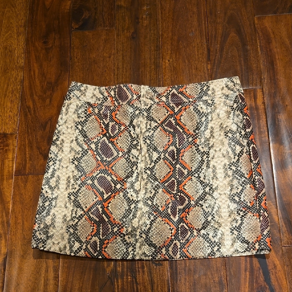 Marie Oliver Tan and Brown Mini Pencil Skirt